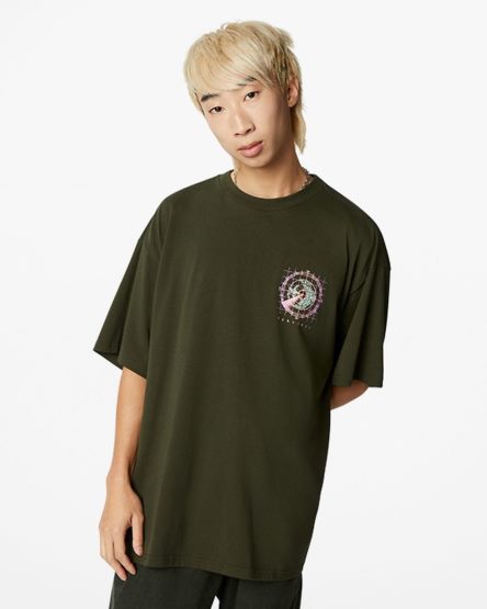 Men's Converse Satellite Graphic T-Shirts Olive / Green | AU 9E386F